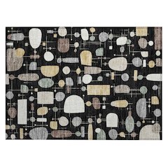 Machine Washable Indoor/Outdoor Chantille ACN2393 Black 1'8" x 2'6" Rug