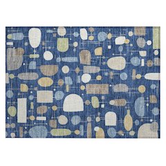 Machine Washable Indoor/Outdoor Chantille ACN2393 Blue 1'8" x 2'6" Rug