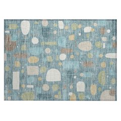 Machine Washable Indoor/Outdoor Chantille ACN2393 Teal 1'8" x 2'6" Rug