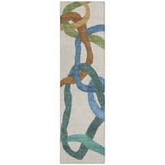 Machine Washable Indoor/Outdoor Chantille ACN2394 Brown 2'3" x 7'6" Runner Rug