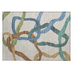 Machine Washable Indoor/Outdoor Chantille ACN2394 Brown 1'8" x 2'6" Rug