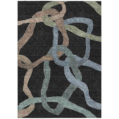 Machine Washable Indoor/Outdoor Chantille ACN2394 Black 2'6" x 3'10" Rug