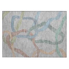 Machine Washable Indoor/Outdoor Chantille ACN2394 Gray 1'8" x 2'6" Rug