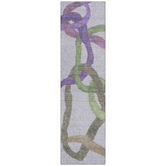 Machine Washable Indoor/Outdoor Chantille ACN2394 Purple 2'3" x 7'6" Runner Rug