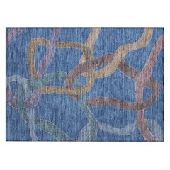 Machine Washable Indoor/Outdoor Chantille ACN2394 Blue 1'8" x 2'6" Rug