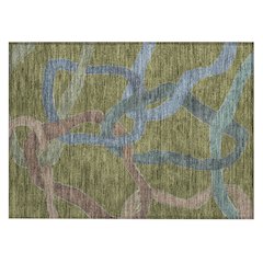 Machine Washable Indoor/Outdoor Chantille ACN2394 Green 1'8" x 2'6" Rug