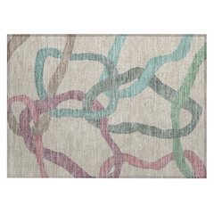 Machine Washable Indoor/Outdoor Chantille ACN2394 Brown 1'8" x 2'6" Rug