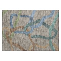 Machine Washable Indoor/Outdoor Chantille ACN2394 Brown 1'8" x 2'6" Rug