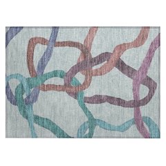 Machine Washable Indoor/Outdoor Chantille ACN2394 Teal 1'8" x 2'6" Rug