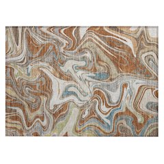 Machine Washable Indoor/Outdoor Chantille ACN2395 Orange 1'8" x 2'6" Rug