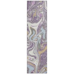 Machine Washable Indoor/Outdoor Chantille ACN2395 Purple 2'3" x 7'6" Runner Rug