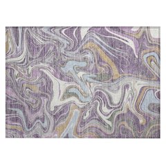 Machine Washable Indoor/Outdoor Chantille ACN2395 Purple 1'8" x 2'6" Rug