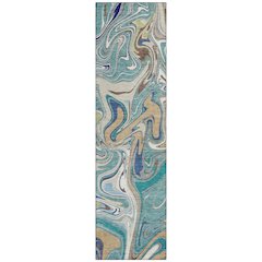 Machine Washable Indoor/Outdoor Chantille ACN2395 Teal 2'3" x 7'6" Runner Rug