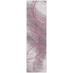 Machine Washable Indoor/Outdoor Chantille ACN2396 Pink 2'3" x 7'6" Runner Rug