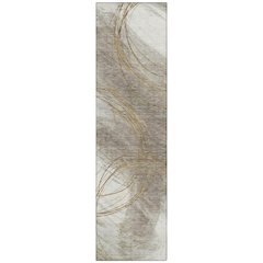 Machine Washable Indoor/Outdoor Chantille ACN2396 Brown 2'3" x 7'6" Runner Rug