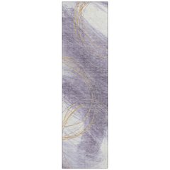 Machine Washable Indoor/Outdoor Chantille ACN2396 Purple 2'3" x 7'6" Runner Rug
