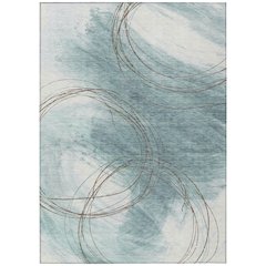 Machine Washable Indoor/Outdoor Chantille ACN2396 Teal 2'6" x 3'10" Rug