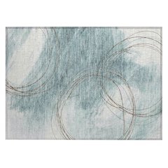 Machine Washable Indoor/Outdoor Chantille ACN2396 Teal 1'8" x 2'6" Rug