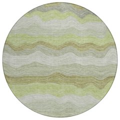 Machine Washable Indoor/Outdoor Chantille ACN2397 Green 8' x 8' Round Rug