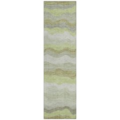Machine Washable Indoor/Outdoor Chantille ACN2397 Green 2'3" x 7'6" Runner Rug
