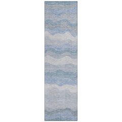 Machine Washable Indoor/Outdoor Chantille ACN2397 Blue 2'3" x 7'6" Runner Rug