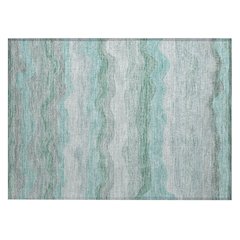 Machine Washable Indoor/Outdoor Chantille ACN2397 Teal 1'8" x 2'6" Rug