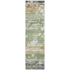 Machine Washable Indoor/Outdoor Chantille ACN2398 Green 2'3" x 7'6" Runner Rug