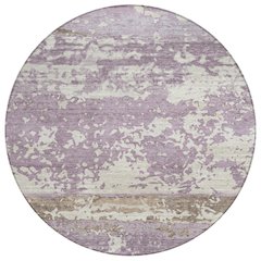 Machine Washable Indoor/Outdoor Chantille ACN2398 Purple 8' x 8' Round Rug