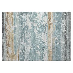Machine Washable Indoor/Outdoor Chantille ACN2398 Teal 1'8" x 2'6" Rug