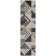 Machine Washable Indoor/Outdoor Chantille ACN2399 Black 2'3" x 7'6" Runner Rug