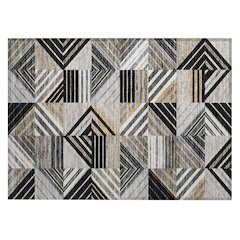 Machine Washable Indoor/Outdoor Chantille ACN2399 Black 1'8" x 2'6" Rug