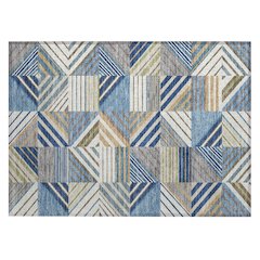 Machine Washable Indoor/Outdoor Chantille ACN2399 Blue 1'8" x 2'6" Rug