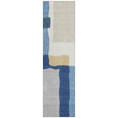 Machine Washable Indoor/Outdoor Chantille ACN2400 Blue 2'3" x 7'6" Runner Rug