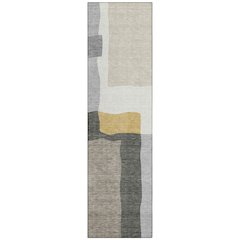 Machine Washable Indoor/Outdoor Chantille ACN2400 Gray 2'3" x 7'6" Runner Rug