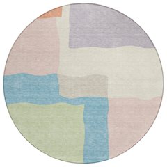 Machine Washable Indoor/Outdoor Chantille ACN2400 Pink 8' x 8' Round Rug