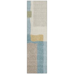 Machine Washable Indoor/Outdoor Chantille ACN2400 Teal 2'3" x 7'6" Runner Rug