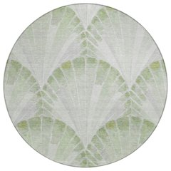 Machine Washable Indoor/Outdoor Chantille ACN2401 Green 8' x 8' Round Rug