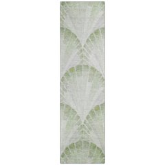 Machine Washable Indoor/Outdoor Chantille ACN2401 Green 2'3" x 7'6" Runner Rug