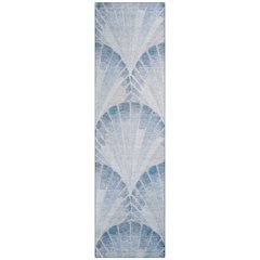 Machine Washable Indoor/Outdoor Chantille ACN2401 Blue 2'3" x 7'6" Runner Rug