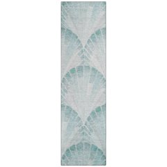 Machine Washable Indoor/Outdoor Chantille ACN2401 Teal 2'3" x 7'6" Runner Rug