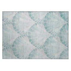 Machine Washable Indoor/Outdoor Chantille ACN2401 Teal 1'8" x 2'6" Rug