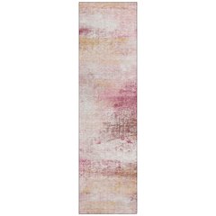 Machine Washable Indoor/Outdoor Chantille ACN2402 Pink 2'3" x 7'6" Runner Rug