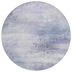 Machine Washable Indoor/Outdoor Chantille ACN2402 Purple 8' x 8' Round Rug