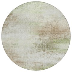 Machine Washable Indoor/Outdoor Chantille ACN2402 Brown 8' x 8' Round Rug