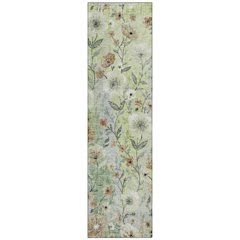 Machine Washable Indoor/Outdoor Chantille ACN2403 Green 2'3" x 7'6" Runner Rug