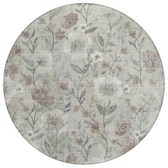 Machine Washable Indoor/Outdoor Chantille ACN2403 Brown 8' x 8' Round Rug