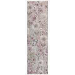 Machine Washable Indoor/Outdoor Chantille ACN2403 Pink 2'3" x 7'6" Runner Rug
