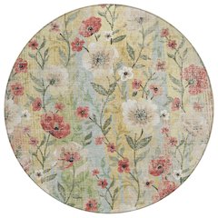 Machine Washable Indoor/Outdoor Chantille ACN2403 Brown 8' x 8' Round Rug