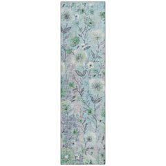 Machine Washable Indoor/Outdoor Chantille ACN2403 Teal 2'3" x 7'6" Runner Rug
