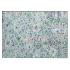 Machine Washable Indoor/Outdoor Chantille ACN2403 Teal 1'8" x 2'6" Rug